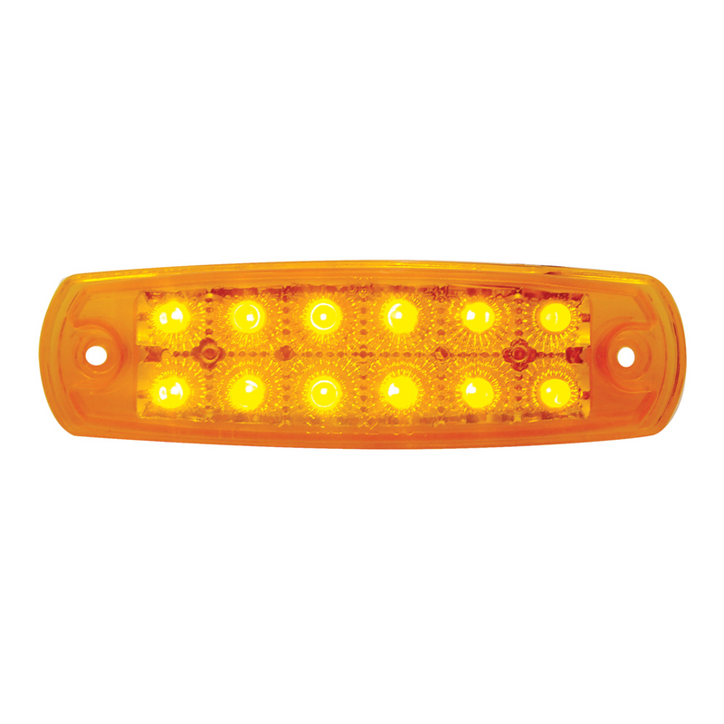 United Pacific 12 Amber LED Reflector Rectangular Light (Clearance/Marker) -Amber Lens (Bulk) 38620B
