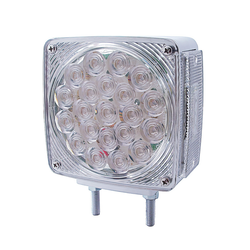 United Pacific 45 LED Double Stud Double Face Turn Signal Light Amber LED/Clear Lens 38712