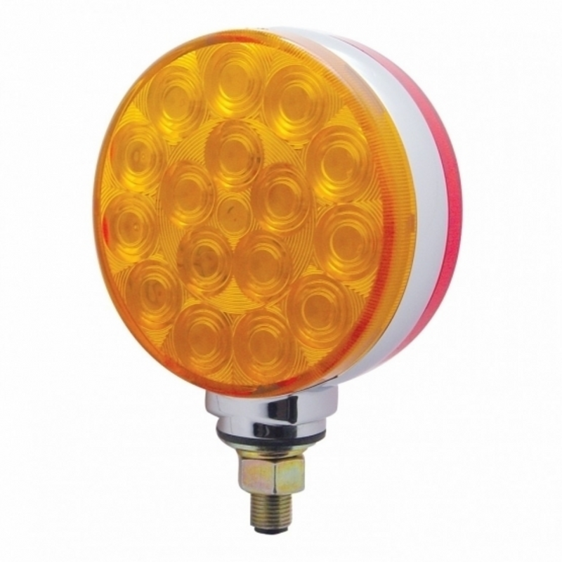 United Pacific 34 LED Single Stud Reflector Double Face Turn Signal Light Amber & Red LED/Amber & Red Lens 38719