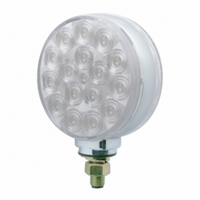 United Pacific 34 LED Single Stud Reflector Double Face Turn Signal Light Amber & Red LED/Clear Lens 38720
