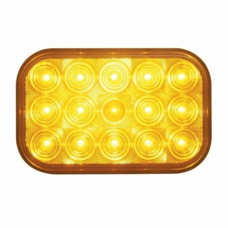 United Pacific 15 LED Rectangular Turn Signal Light Amber LED/Amber Lens (Bulk) 38746B