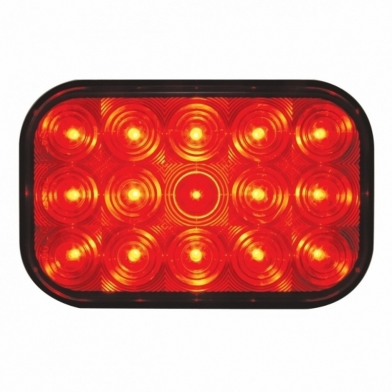 United Pacific 15 LED Rectangular Light (Stop, Turn & Tail) Red LED/Red Lens 38747