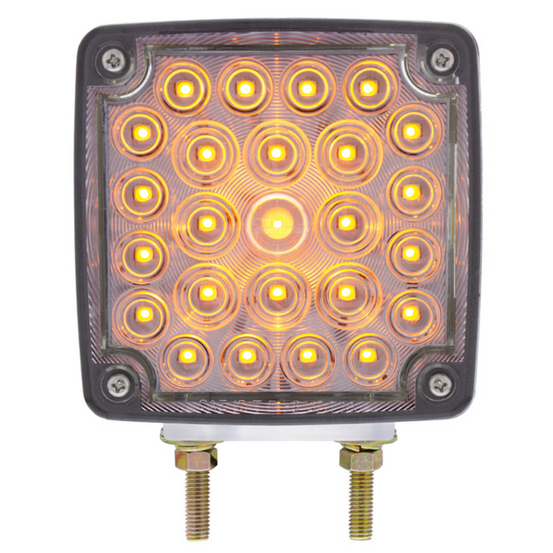 United Pacific 52 LED Double Stud Double Face Turn Signal Light (Driver) Amber & Red LED/Clear Lens 38758