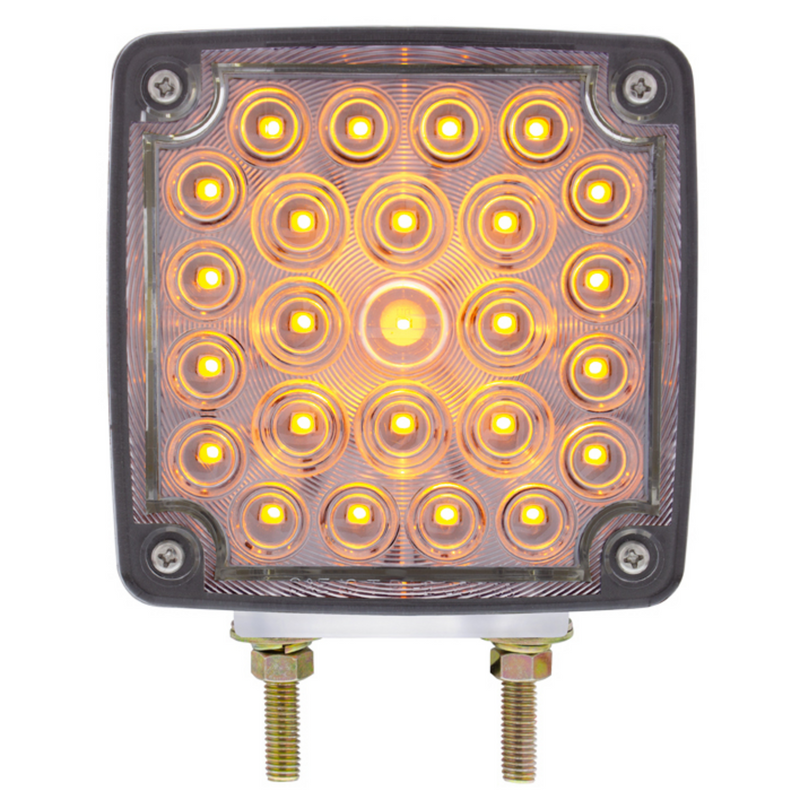 United Pacific 52 LED Double Stud Double Face Turn Signal Light (Passenger) Amber & Red LED/Clear Lens 38759