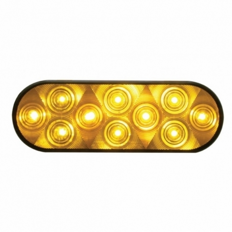 United Pacific 10 LED 6" Oval Turn Signal Light Amber LED/Amber Lens 38775