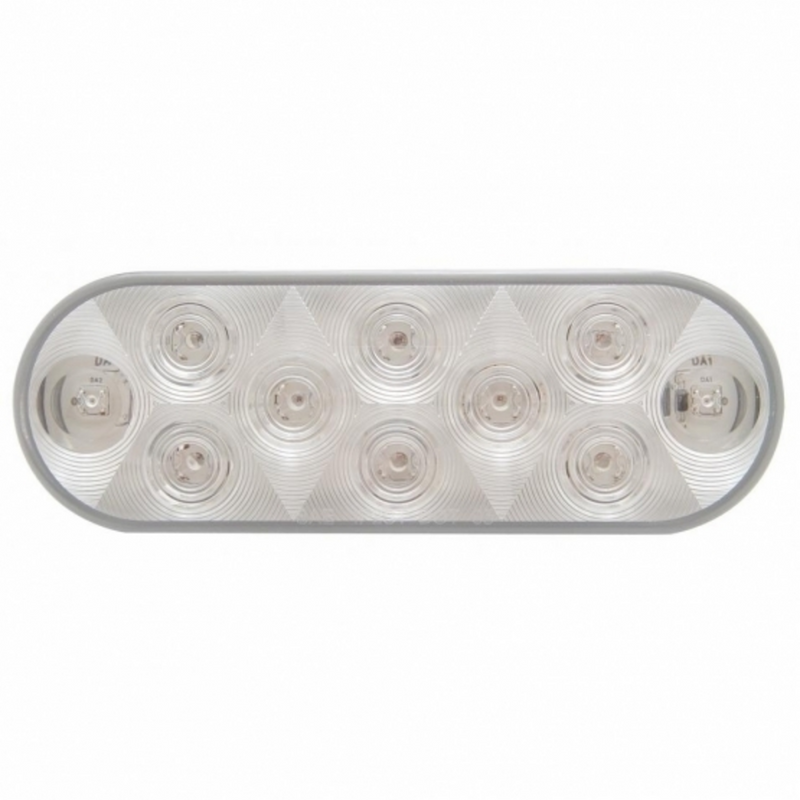 United Pacific 10 LED 6" Oval Light (Stop, Turn & Tail) Red LED/Clear Lens 38776