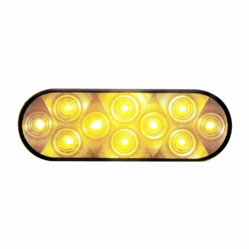 United Pacific 10 LED 6" Oval Turn Signal Light Amber LED/Clear Lens (Bulk) 38777B