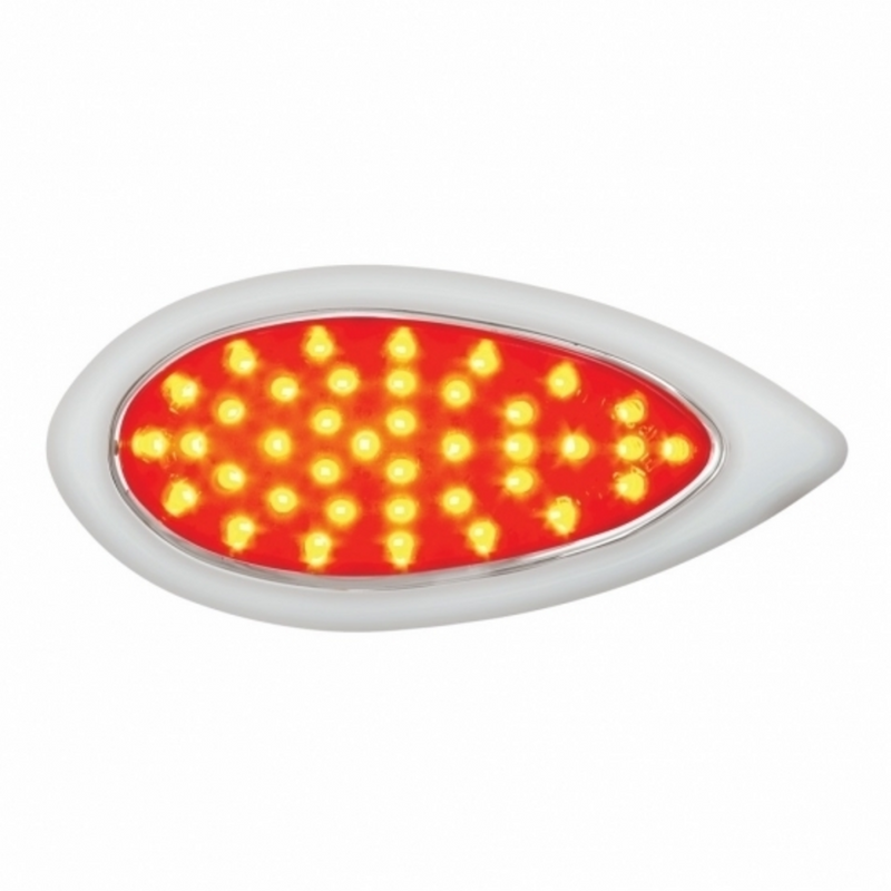 United Pacific 39 LED "Teardrop" Light With Plastic Bezel (Stop, Turn & Tail) Red LED/Red Lens 38804