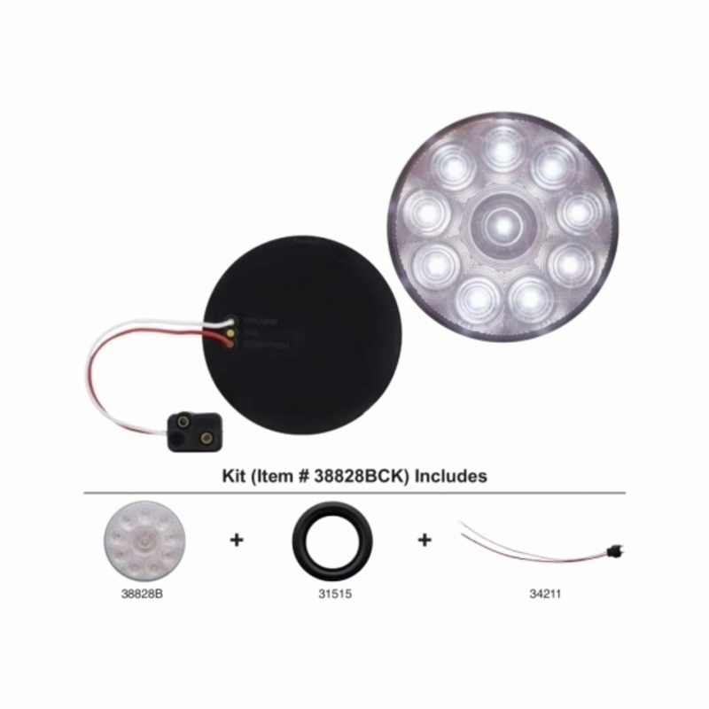 United Pacific 10 LED 4" Auxiliary/Utility Light Kit White LED/Clear Lens 38828BCK