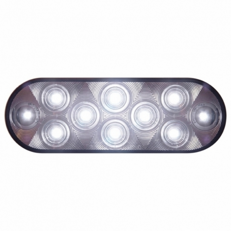 United Pacific 10 LED 6" Oval Auxiliary/Utility Light White LED/Clear Lens 38829