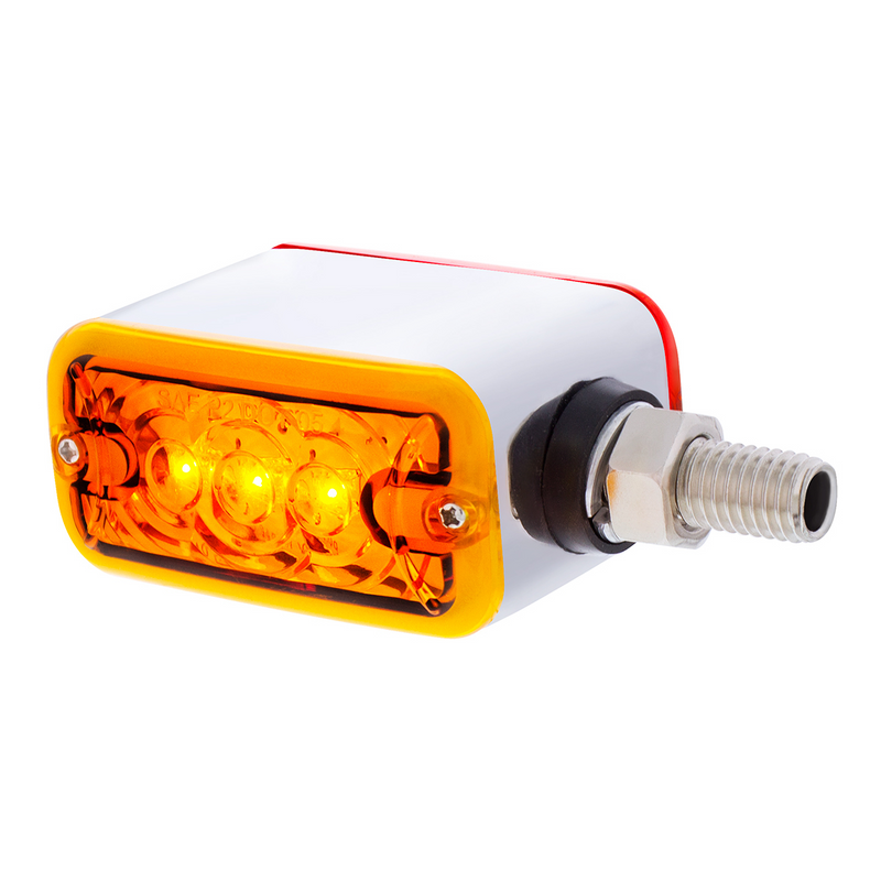 United Pacific 6 LED Single Function Double Face Light Horizontal Mount Amber & Red LED/Amber & Red Lens 38842