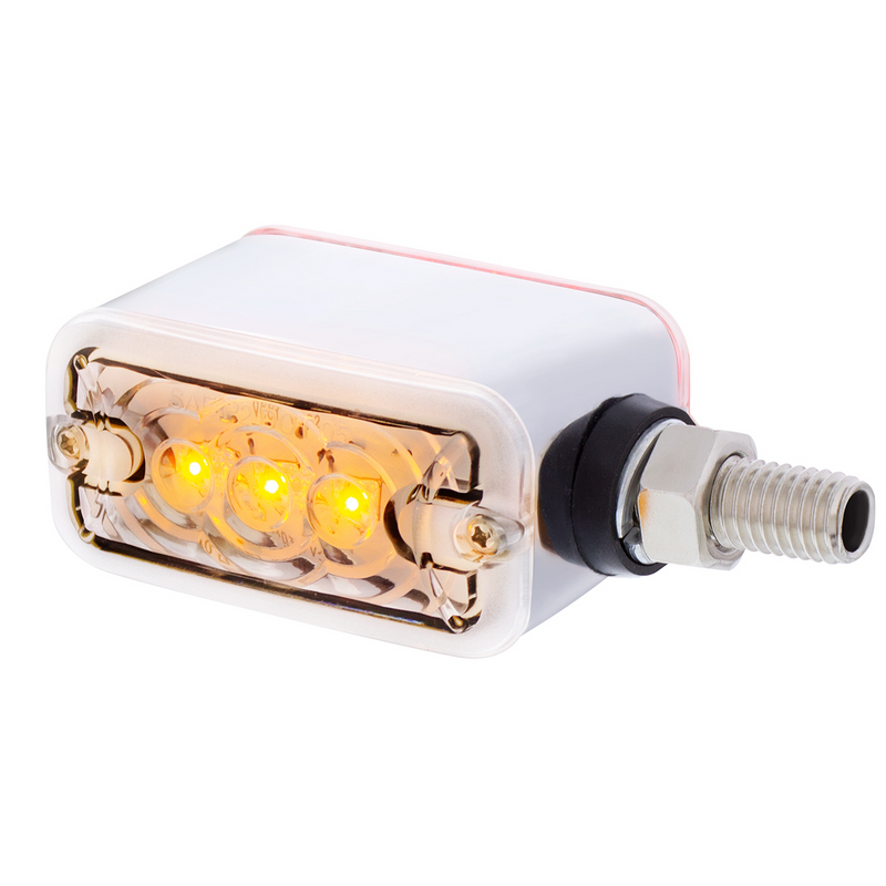 United Pacific 6 LED Single Function Double Face Light Horizontal Mount Amber & Red LED/Clear Lens 38843