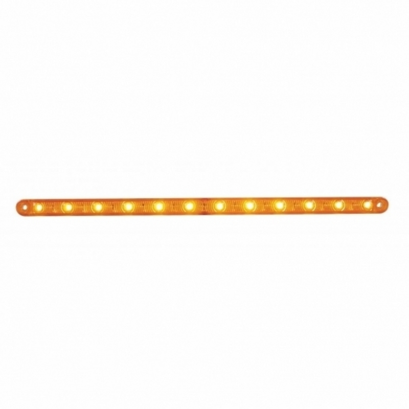 United Pacific 12 LED 12" Ultra Slim Light Bar Only (Turn Signal) Amber LED/Amber Lens (Bulk) 38861B