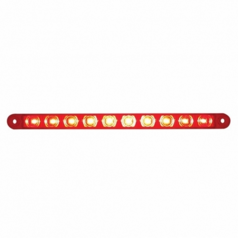 United Pacific 10 LED 9" Light Bar (Stop, Turn & Tail) Red LED/Red Lens 38943