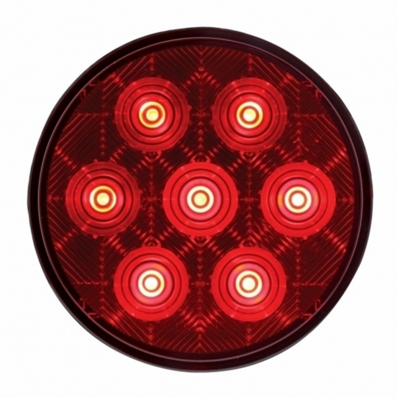 United Pacific 7 LED 4" Round Competition Series Light (Stop, Turn & Tail) Red LED/Red Lens (Bulk) 39117B