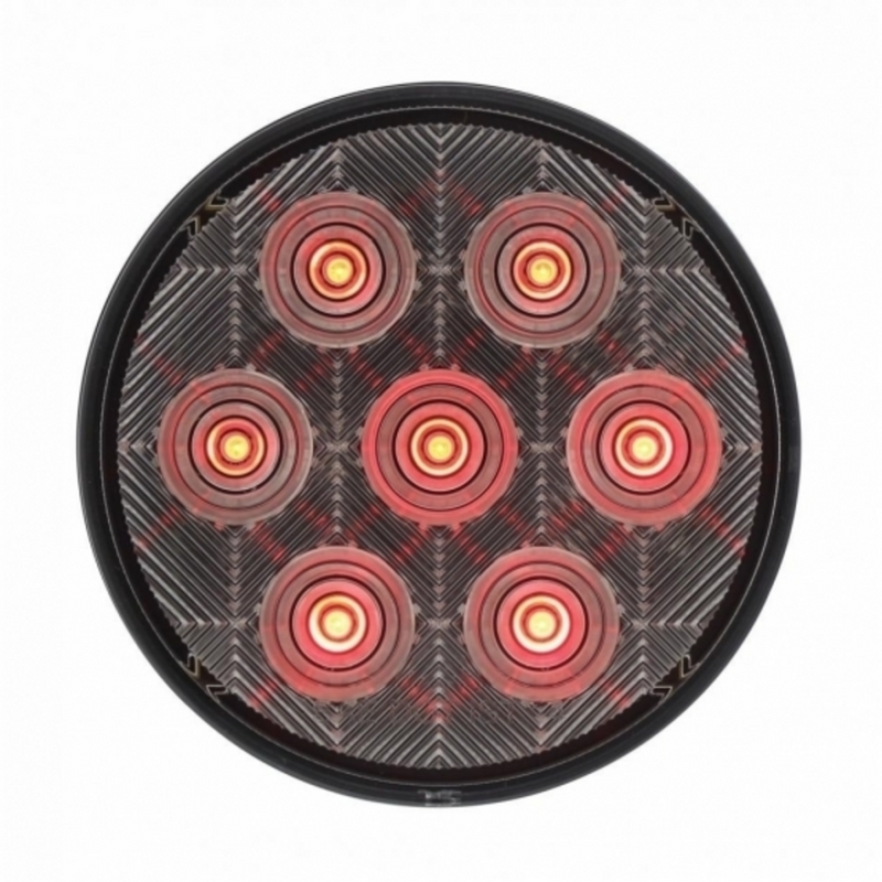 United Pacific 7 LED 4" Round Competition Series Light (Stop, Turn & Tail) Red LED/Clear Lens 39118