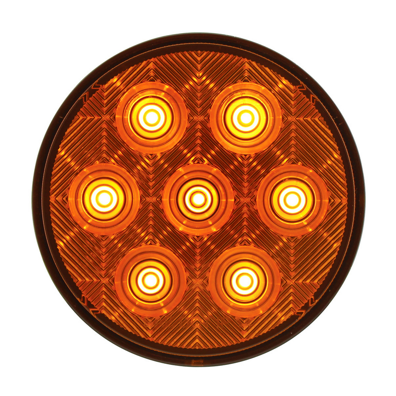 United Pacific 7 LED 4" Competition Series Turn Signal Light Kit Amber LED/Amber Lens 39119BAK
