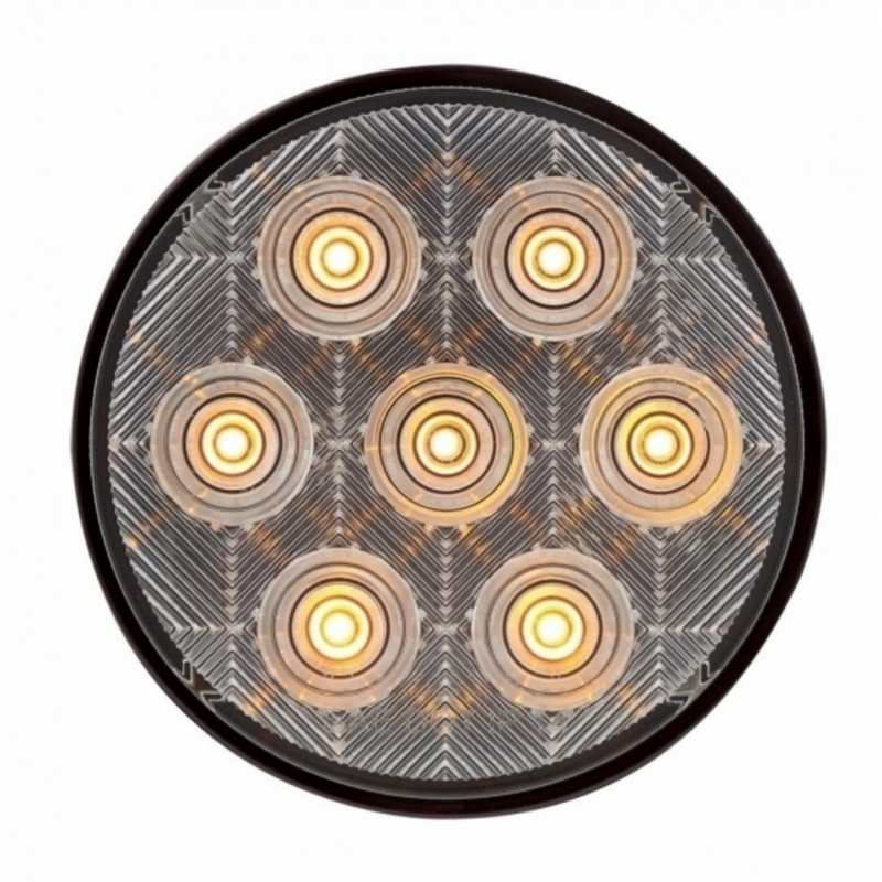 United Pacific 7 LED 4" Competition Series Turn Signal Light Amber LED/Clear Lens 39120