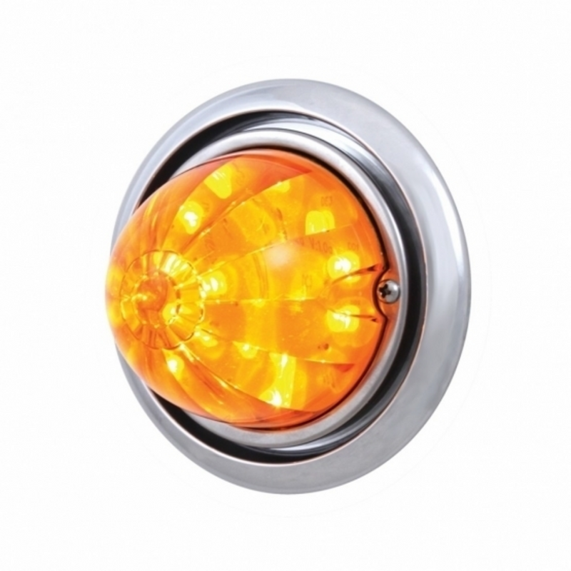 United Pacific Front Bumper Light With 17 Amber LED Dual Function Watermelon Light For Freightliner Columbia Amber Lens 39140