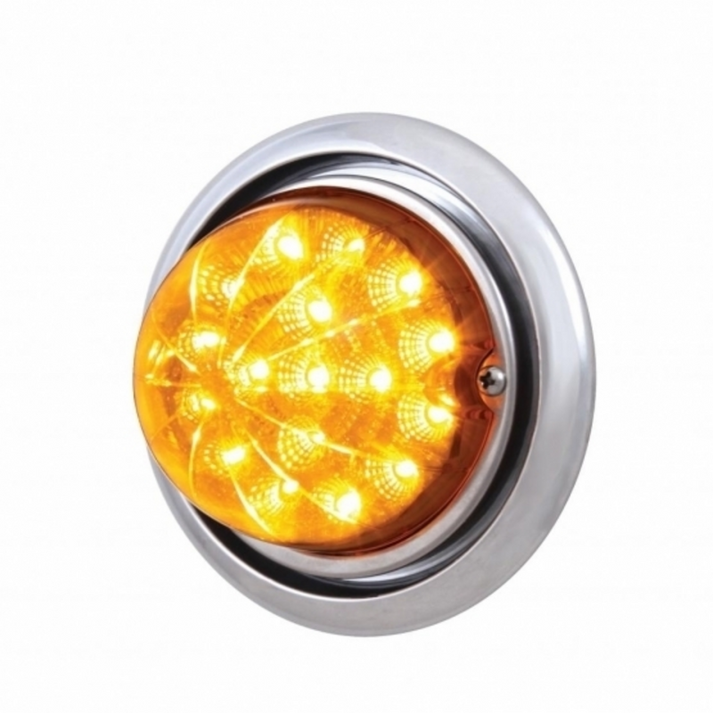 United Pacific Front Bumper Light With 17 Amber LED Dual Function Clear Style Reflector Light For FL Columbia Amber Lens 39142