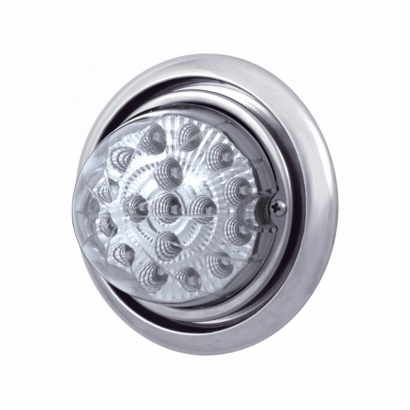 United Pacific Front Bumper Light With 17 Amber LED Dual Function Clear Style Reflector Light For FL Columbia Clear Lens 39143