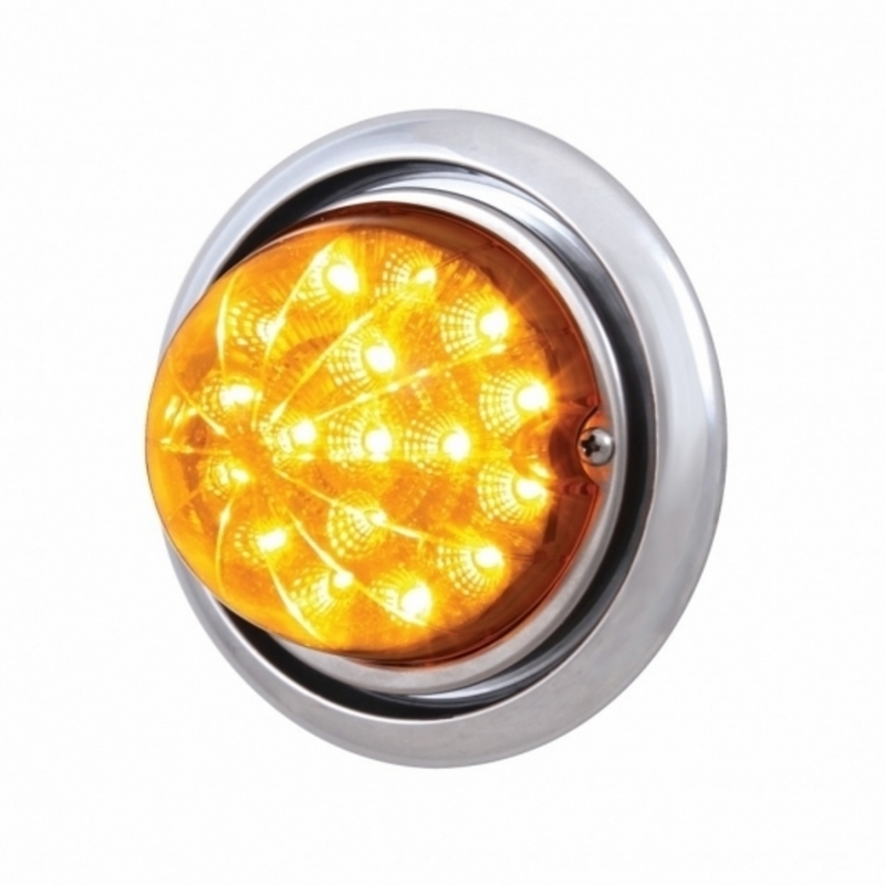 United Pacific Front Bumper Light With 17 Amber LED Reflector Watermelon Light For Freightliner Columbia Amber Lens 39148