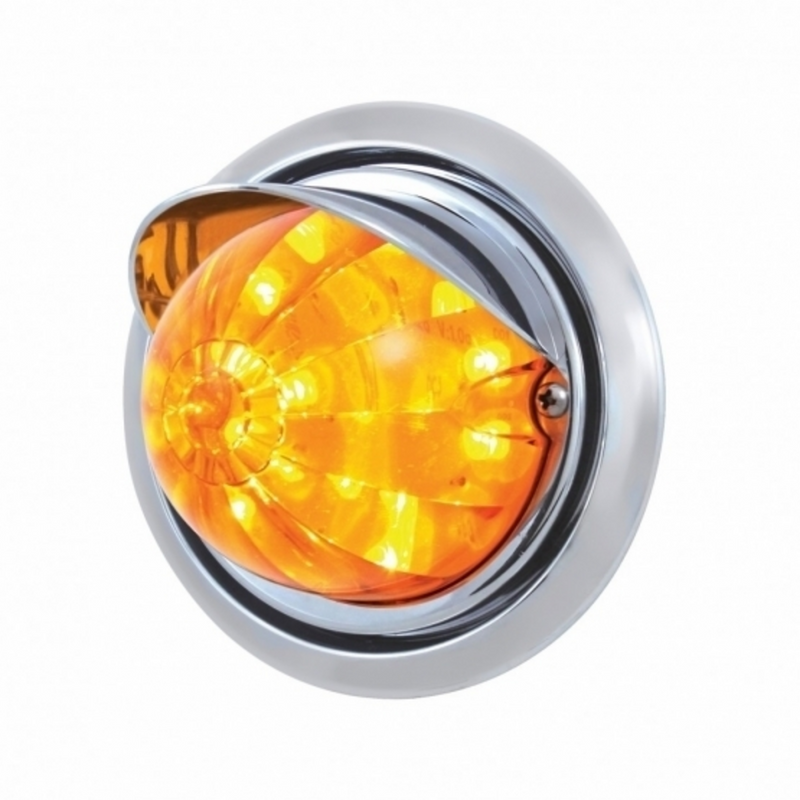 United Pacific Front Bumper Light With 17 Amber LED Dual Function Watermelon Light & Visor For FL Columbia Amber Lens 39150