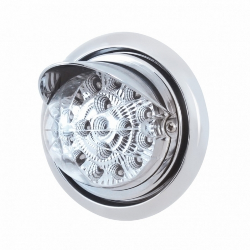 United Pacific Front Bumper Light With 17 Amber LED Reflector Light & Visor For Freightliner Columbia Clear Lens 39157