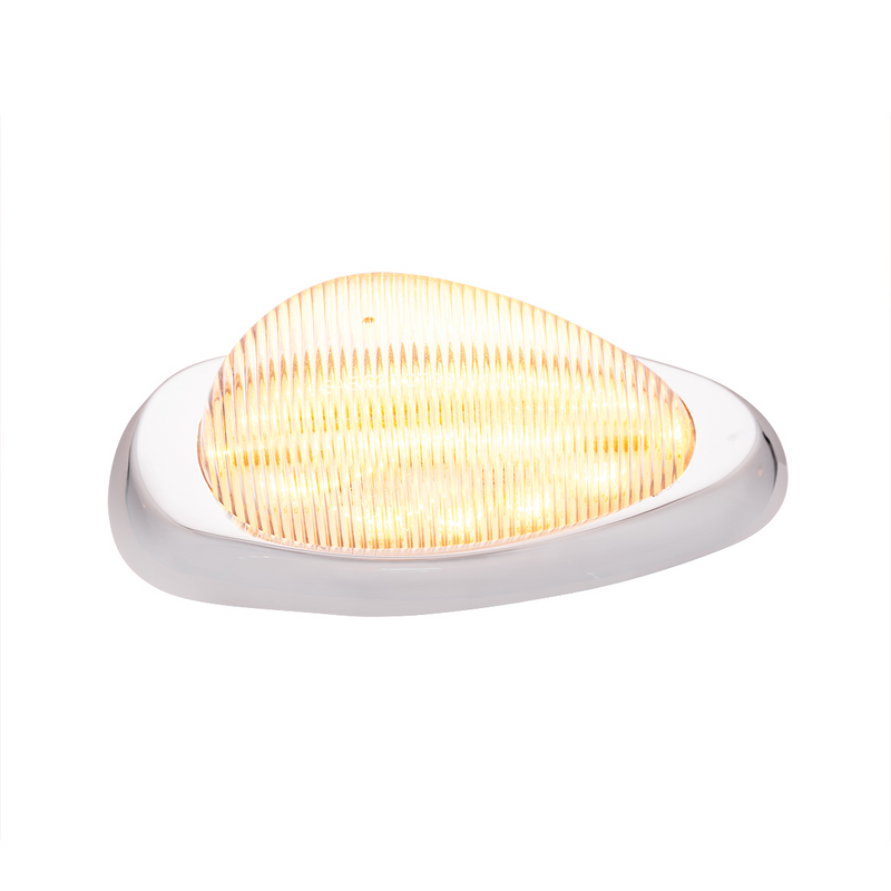 United Pacific 15 LED Sleeper Light With Bezel For Freightliner (Clearance/Marker) Amber LED/Clear Lens (Pair) 39167
