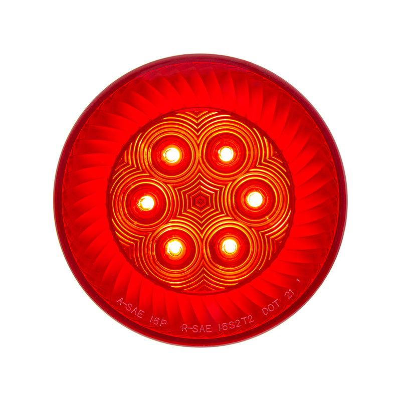 United Pacific 16 LED 4" Round Turbine Light (Stop, Turn & Tail) Red LED/Red Lens 39214