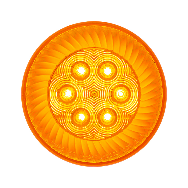 United Pacific 16 LED 4" Round Turbine Light (Turn Signal) Amber LED/Amber Lens 39215