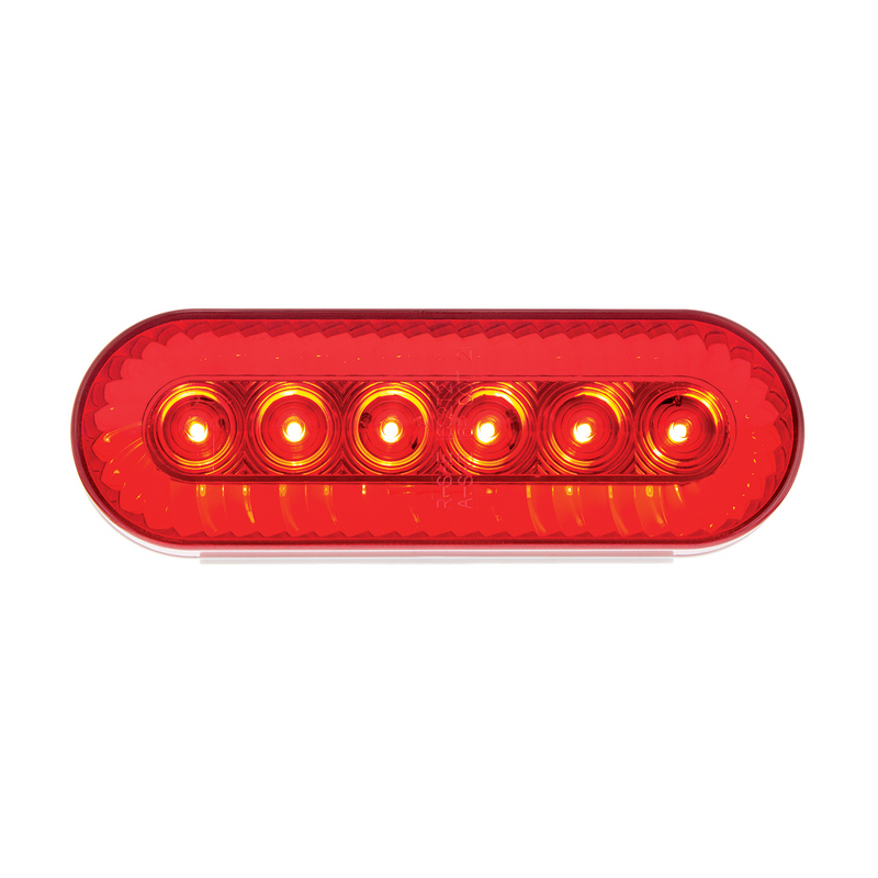 United Pacific 20 LED 6" Oval Turbine Light (Stop, Turn & Tail) Red LED/Red Lens 39218