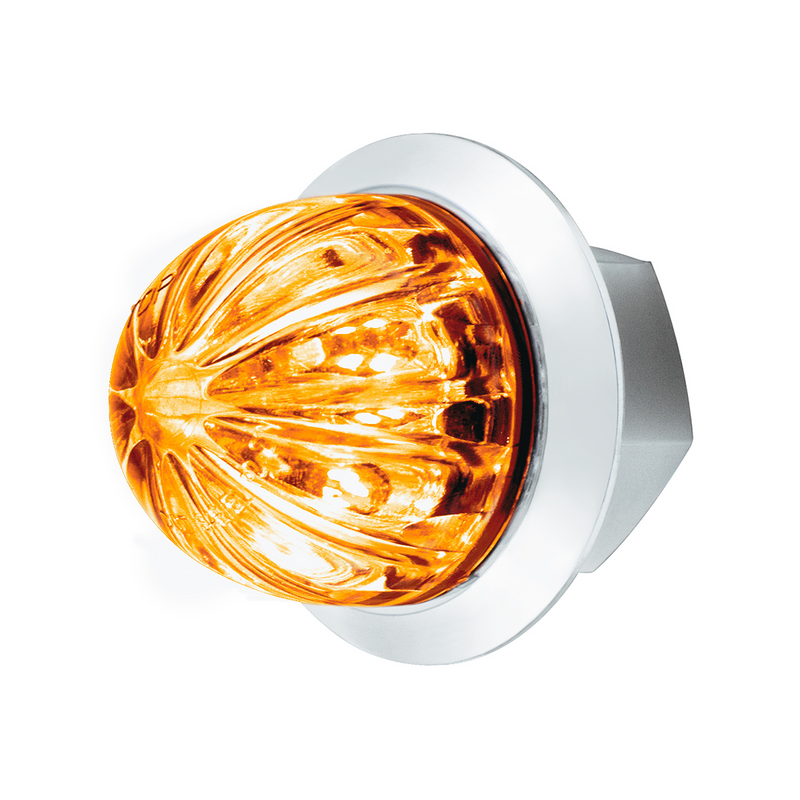 United Pacific 2 LED Dual Function 1-1/8" Watermelon Light (Clearance/Marker) Amber LED/Clear Lens 39227