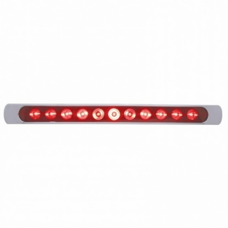 United Pacific 11 LED 17" Light Bar (Stop, Turn & Tail) With Chrome Bezel Red LED/Red Lens 39251