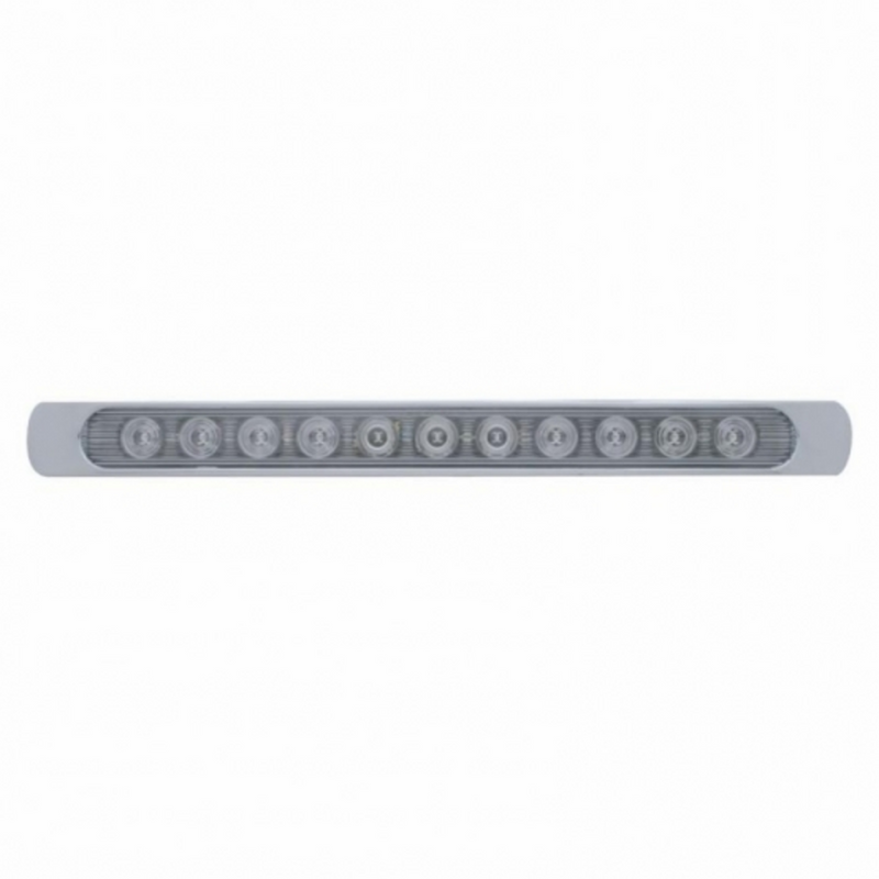 United Pacific 11 LED 17" P/T/C Light Bar With Chrome Bezel Amber LED/Clear Lens 39252
