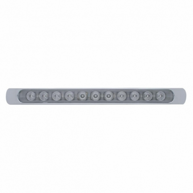 United Pacific 11 LED 17" Light Bar (Stop, Turn & Tail) With Chrome Bezel Red LED/Clear Lens 39253