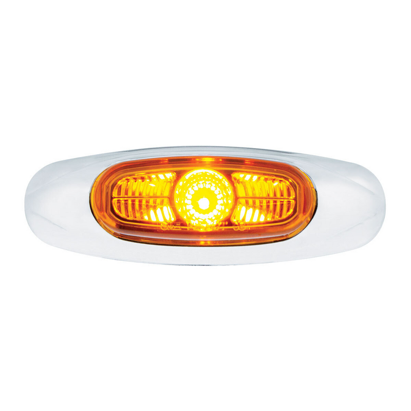 United Pacific 4-3/16" Wide 3 LED ViperEye Light (Clearance/Marker) Amber LED/Amber Lens 39254