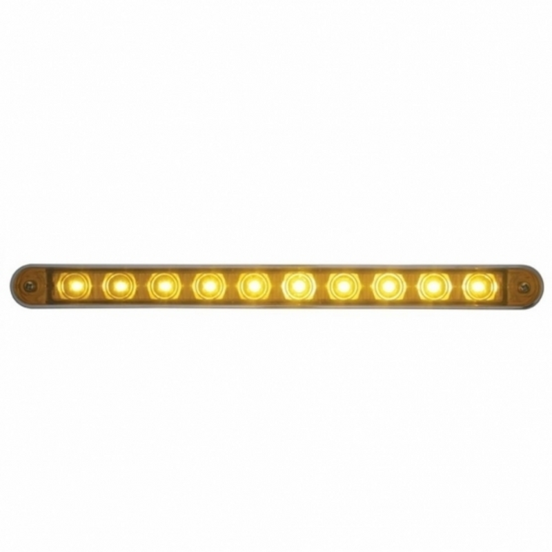 United Pacific 10 LED 9" Turn Signal Light Bar With Bezel Amber LED/Amber Lens 39306