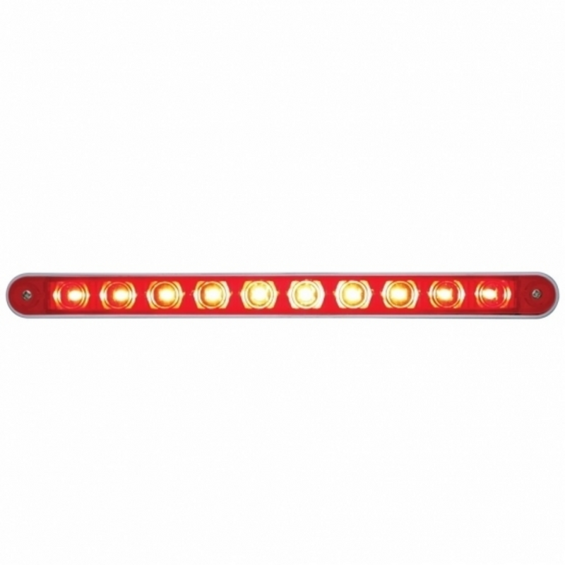 United Pacific 10 LED 9" Light Bar With Bezel (Stop, Turn & Tail) Red LED/Red Lens 39307