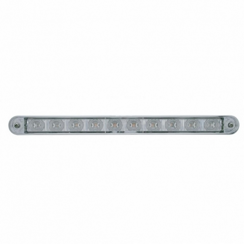 United Pacific 10 LED 9" Turn Signal Light Bar With Bezel Amber LED/Clear Lens 39308