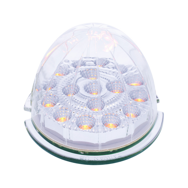 United Pacific 17 LED Dual Function Reflector Cab Light Amber LED/Clear Lens 39322