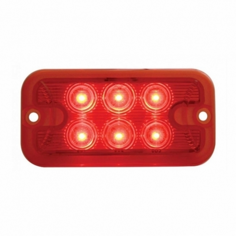 United Pacific 6 LED Dual Function Light Red LED/Red Lens (Bulk) 39333B