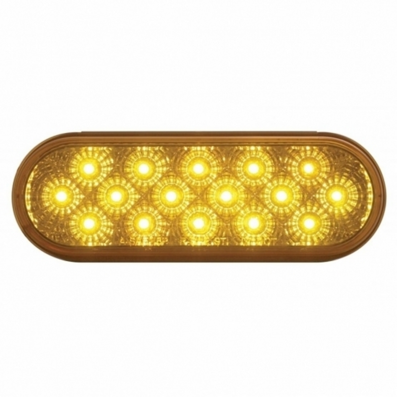 United Pacific 16 LED 6" Oval Reflector Turn Signal Light Amber LED/Amber Lens 39341