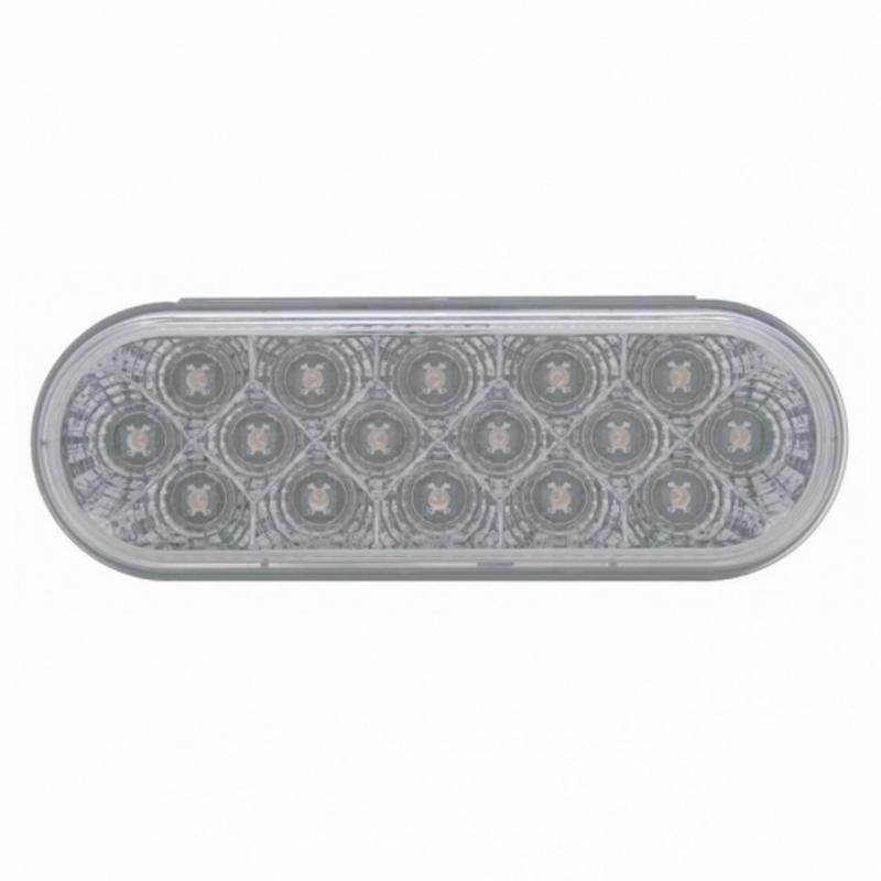 United Pacific 16 LED 6" Oval Reflector Turn Signal Light Amber LED/Clear Lens 39342