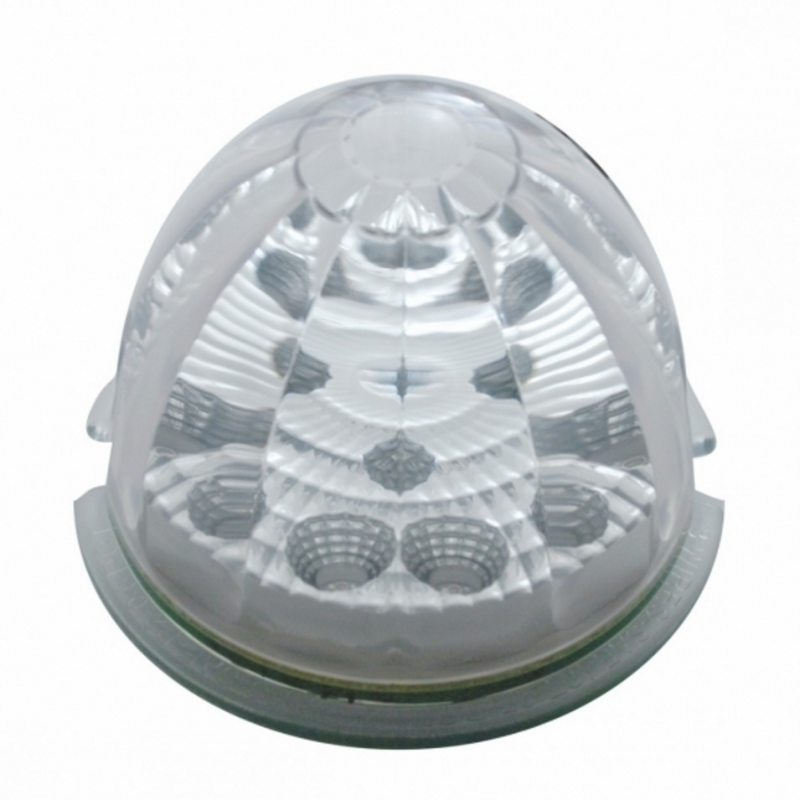 United Pacific 17 LED Reflector Watermelon Maze Cab Light Amber LED/Clear Lens 39351
