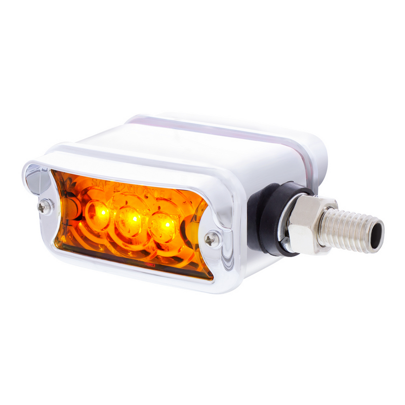 United Pacific 6 LED Single Function Double Face Light W/Visor Horizontal Mount Amber & Red LED/Amber & Red Lens 39365