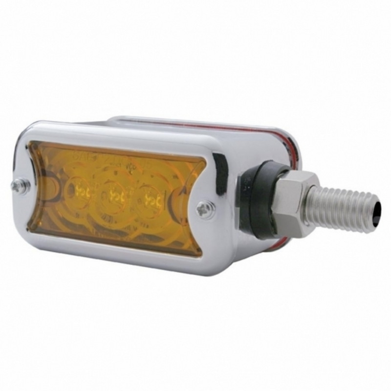 United Pacific 6 LED Single Function Double Face Light W/Bezel Horizontal Mount Amber & Red LED/Amber & Red Lens 39367
