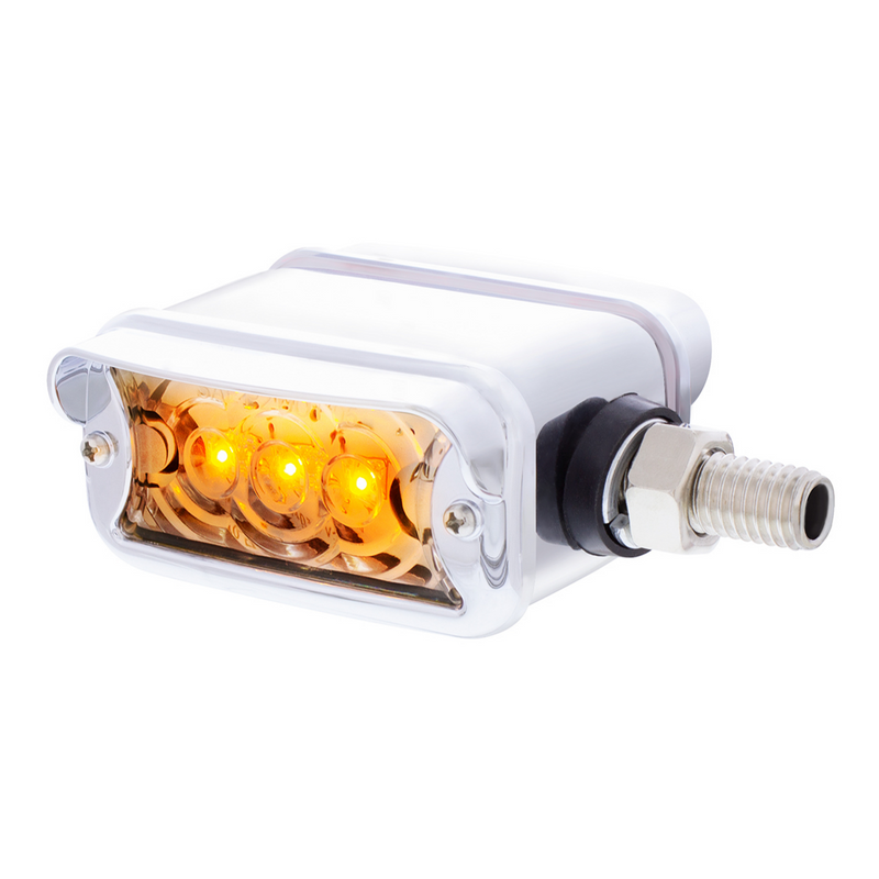 United Pacific 6 LED Single Function Double Face Light W/Visor Horizontal Mount Amber & Red LED/Clear Lens 39368