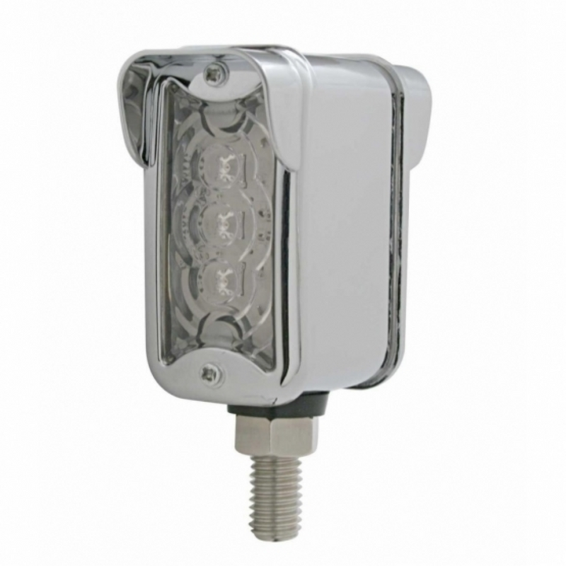 United Pacific 3 LED Single Function Double Face Light W/Visor Vertical Mount Amber & Red LED/Clear Lens 39369