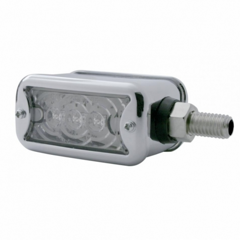 United Pacific 6 LED Single Function Double Face Light W/Bezel Horizontal Mount Amber & Red LED/Clear Lens 39370